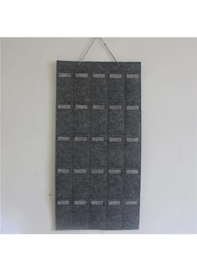 25 Slots Wall Hanging Felt Sunglasses Holder Bag Eyeglasses Storage Pouch Organizer, Style B - Dark Grey