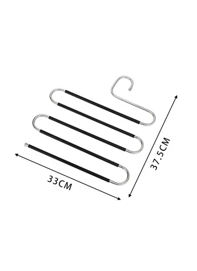 4Pcs S Shaped Pant Hangers Non-Slip Space-saving Stainless Steel Clothes Hanger Wardrobe Organizer for Pants Scarf Tie Towel - Red