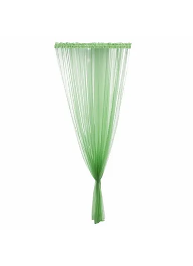 Polyester Solid Color Sheer Curtain for Bedroom &amp; Living Room (W100 x H200)cm - Light Green