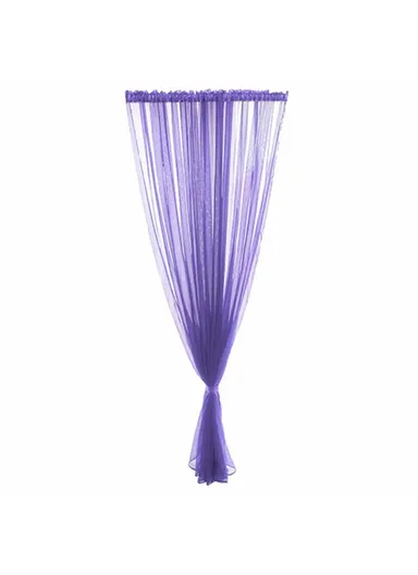 Polyester Solid Color Sheer Curtain for Bedroom &amp; Living Room (W100 x H200)cm - Purple