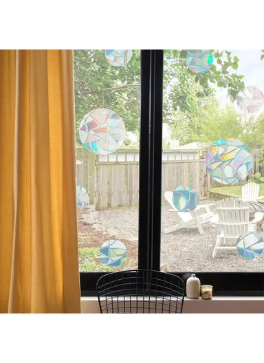 1Set Rainbow Prism Electrostatic Glass Sticker PVC Non-Adhesive Removable Window Colorful Film Sticker (No EN71) - Circle