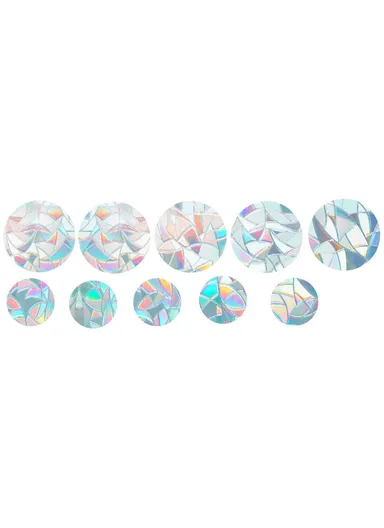1Set Rainbow Prism Electrostatic Glass Sticker PVC Non-Adhesive Removable Window Colorful Film Sticker (No EN71) - Circle