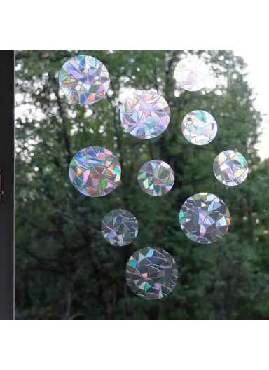 1Set Rainbow Prism Electrostatic Glass Sticker PVC Non-Adhesive Removable Window Colorful Film Sticker (No EN71) - Circle