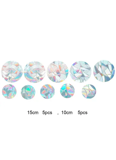 1Set Rainbow Prism Electrostatic Glass Sticker PVC Non-Adhesive Removable Window Colorful Film Sticker (No EN71) - Circle