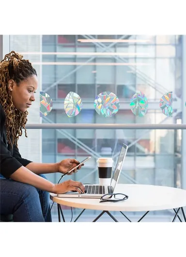 1Set Rainbow Prism Electrostatic Glass Sticker PVC Non-Adhesive Removable Window Colorful Film Sticker (No EN71) - Moon