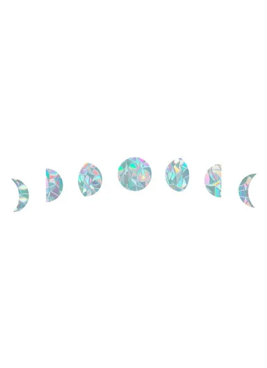 1Set Rainbow Prism Electrostatic Glass Sticker PVC Non-Adhesive Removable Window Colorful Film Sticker (No EN71) - Moon