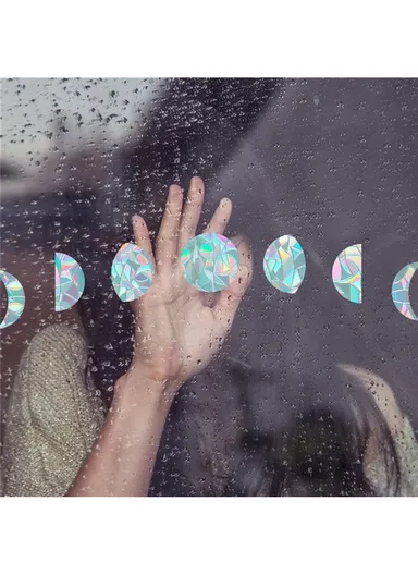 1Set Rainbow Prism Electrostatic Glass Sticker PVC Non-Adhesive Removable Window Colorful Film Sticker (No EN71) - Moon