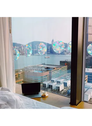 1Set Rainbow Prism Electrostatic Glass Sticker PVC Non-Adhesive Removable Window Colorful Film Sticker (No EN71) - Moon