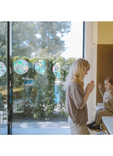 1Set Rainbow Prism Electrostatic Glass Sticker PVC Non-Adhesive Removable Window Colorful Film Sticker (No EN71) - Moon