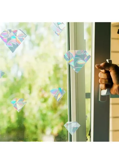 1Set Rainbow Prism Electrostatic Glass Sticker PVC Non-Adhesive Removable Window Colorful Film Sticker (No EN71) - Diamond