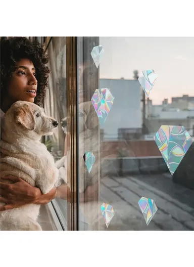 1Set Rainbow Prism Electrostatic Glass Sticker PVC Non-Adhesive Removable Window Colorful Film Sticker (No EN71) - Diamond