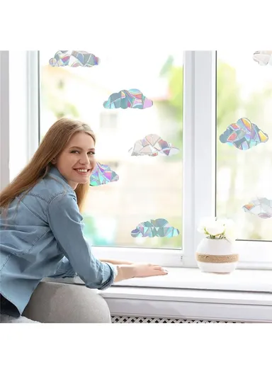 1Set Rainbow Prism Electrostatic Glass Sticker PVC Non-Adhesive Removable Window Colorful Film Sticker (No EN71) - Cloud