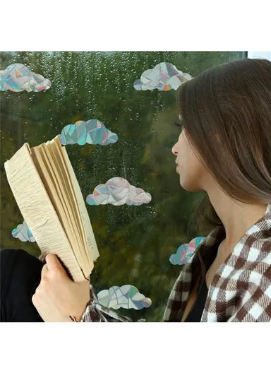 1Set Rainbow Prism Electrostatic Glass Sticker PVC Non-Adhesive Removable Window Colorful Film Sticker (No EN71) - Cloud