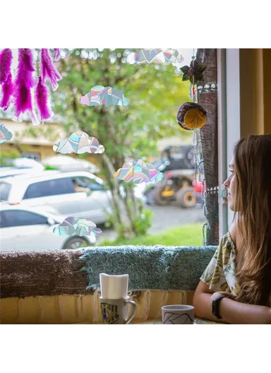 1Set Rainbow Prism Electrostatic Glass Sticker PVC Non-Adhesive Removable Window Colorful Film Sticker (No EN71) - Cloud