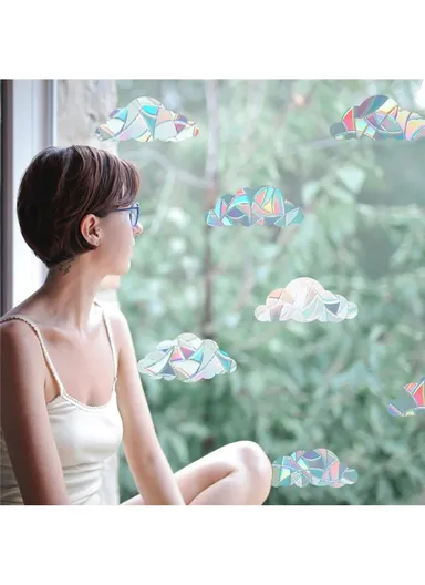 1Set Rainbow Prism Electrostatic Glass Sticker PVC Non-Adhesive Removable Window Colorful Film Sticker (No EN71) - Cloud