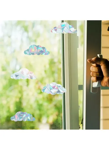 1Set Rainbow Prism Electrostatic Glass Sticker PVC Non-Adhesive Removable Window Colorful Film Sticker (No EN71) - Cloud