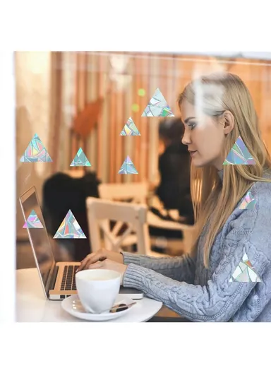 1Set Rainbow Prism Electrostatic Glass Sticker PVC Non-Adhesive Removable Window Colorful Film Sticker (No EN71) - Triangle