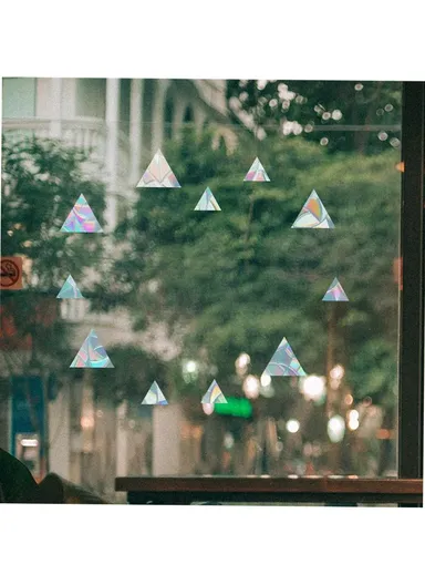 1Set Rainbow Prism Electrostatic Glass Sticker PVC Non-Adhesive Removable Window Colorful Film Sticker (No EN71) - Triangle