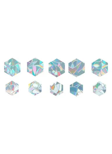 1Set Rainbow Prism Electrostatic Glass Sticker PVC Non-Adhesive Removable Window Colorful Film Sticker (No EN71) - Hexagon