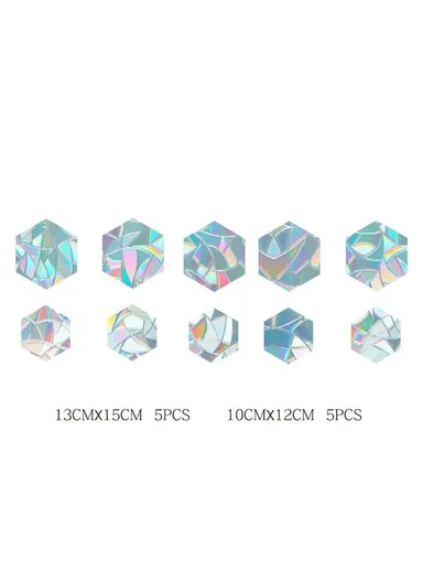 1Set Rainbow Prism Electrostatic Glass Sticker PVC Non-Adhesive Removable Window Colorful Film Sticker (No EN71) - Hexagon