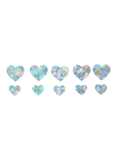 1Set Rainbow Prism Electrostatic Glass Sticker PVC Non-Adhesive Removable Window Colorful Film Sticker (No EN71) - Heart