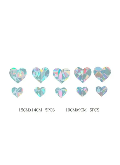 1Set Rainbow Prism Electrostatic Glass Sticker PVC Non-Adhesive Removable Window Colorful Film Sticker (No EN71) - Heart