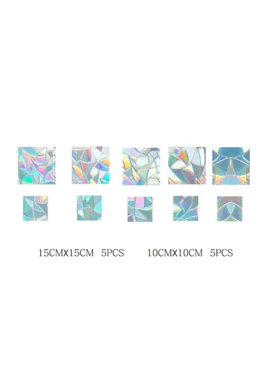 1Set Rainbow Prism Electrostatic Glass Sticker PVC Non-Adhesive Removable Window Colorful Film Sticker (No EN71) - Square