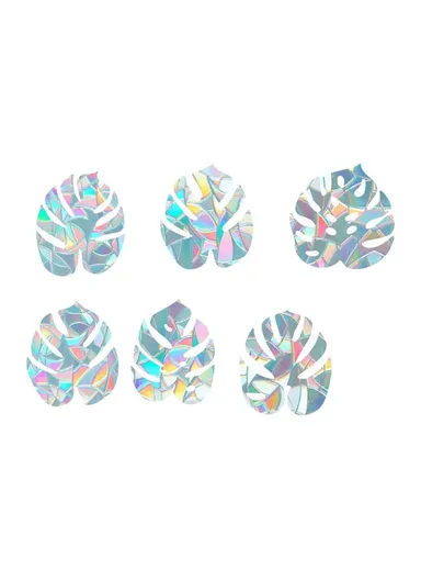 1Set Rainbow Prism Electrostatic Glass Sticker PVC Non-Adhesive Removable Window Colorful Film Sticker (No EN71) - Leaves