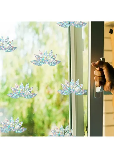 1Set Rainbow Prism Electrostatic Glass Sticker PVC Non-Adhesive Removable Window Colorful Film Sticker (No EN71) - Lotus