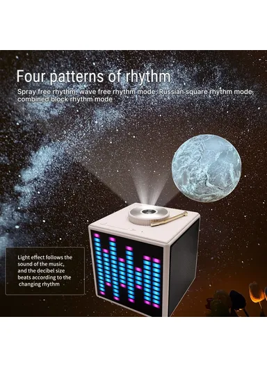 5200mAh Multi-functional Galaxy Star Projector White Noise Bluetooth Speaker K-1206 