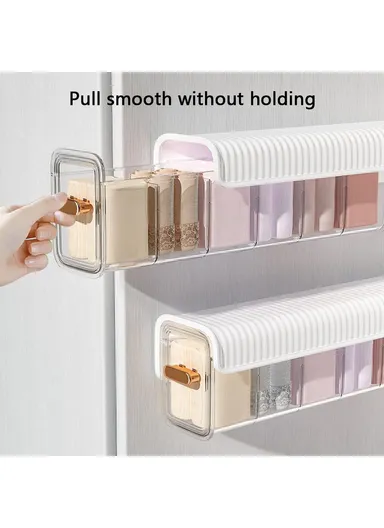 6 Grids Underwear Socks Wall Mount Drawer Plastic Organizer Bin Self-Adhesive Hanging Storage Box (W36 x D8.3 x H10.7)cm - White