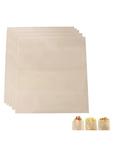 5Pcs 16x18cm PTFE Toaster Bag High Temperature Resistant Non-Stick Microwave Bread Bag (BPA Free, No FDA Certificate)