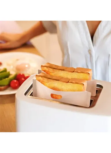 5Pcs 16x18cm PTFE Toaster Bag High Temperature Resistant Non-Stick Microwave Bread Bag (BPA Free, No FDA Certificate)