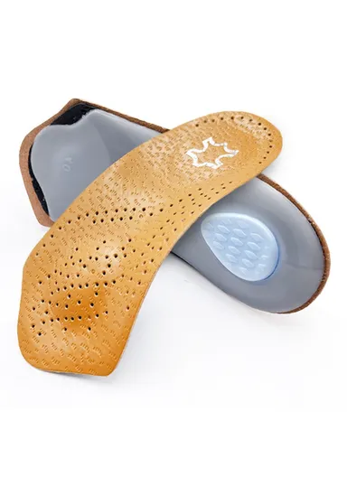 Leg Flat Foot Correction Massage Insoles Arch Support Orthotic Inserts X / O Yellow - Yellow / 35-36