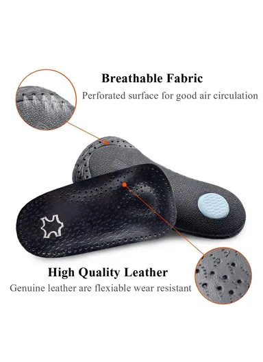 Leg Massage Flat Foot Correction Insoles Arch Support Orthotic Inserts X / O Black - EU 35-36