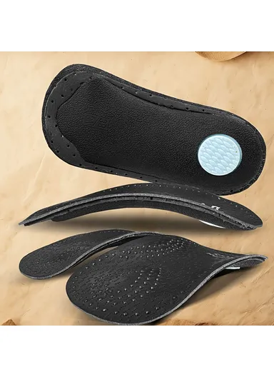 Leg Massage Flat Foot Correction Insoles Arch Support Orthotic Inserts X / O Black - EU 35-36