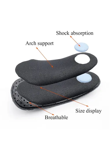 Leg Massage Flat Foot Correction Insoles Arch Support Orthotic Inserts X / O Black - EU 37-38