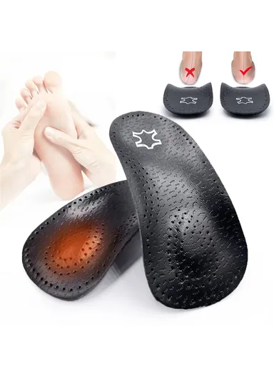 Leg Massage Flat Foot Correction Insoles Arch Support Orthotic Inserts X / O Black - EU 39-40