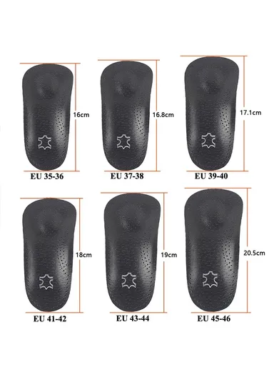 Leg Massage Flat Foot Correction Insoles Arch Support Orthotic Inserts X / O Black - EU 43-44