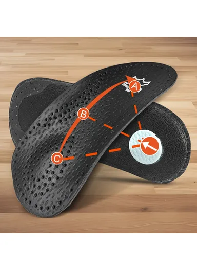 Leg Massage Flat Foot Correction Insoles Arch Support Orthotic Inserts X / O Black - EU 43-44