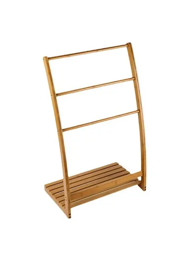 Freestanding Bamboo Towel Drying Rack 3-bar Storage Shelf for Hotel / Bathroom (W50 x D31.7 x H84.5)cm