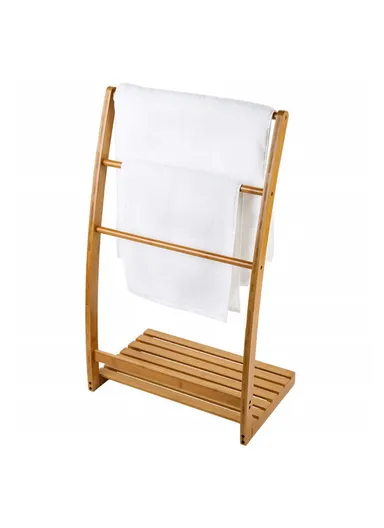 Freestanding Bamboo Towel Drying Rack 3-bar Storage Shelf for Hotel / Bathroom (W50 x D31.7 x H84.5)cm