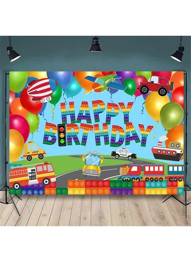 95X75CM Kids Birthday Theme Party Backdrop Cartoon Background Polyester Children Gathering Decoration