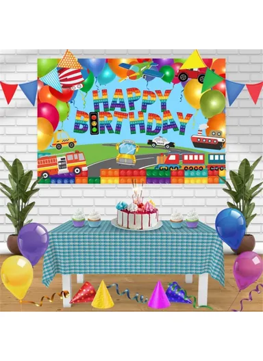 95X75CM Kids Birthday Theme Party Backdrop Cartoon Background Polyester Children Gathering Decoration