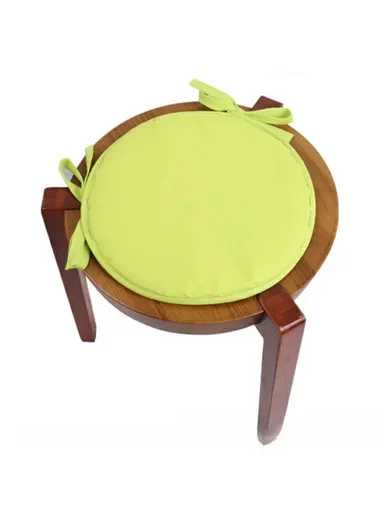 Round Soft Sponge Seat Pad Office Home Chair Cushion with Tie Rope (D30)cm 56357 - Light Yellow