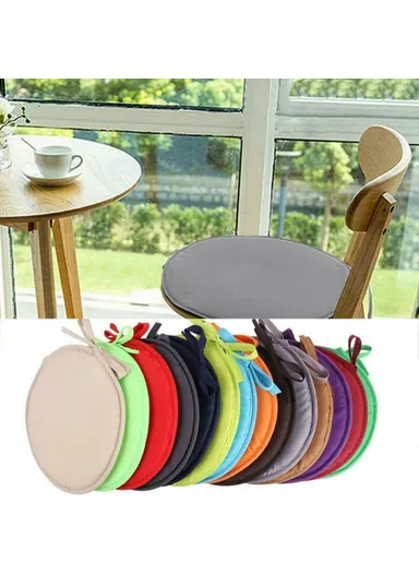 Round Soft Sponge Seat Pad Office Home Chair Cushion with Tie Rope (D30)cm 56357 - Light Yellow