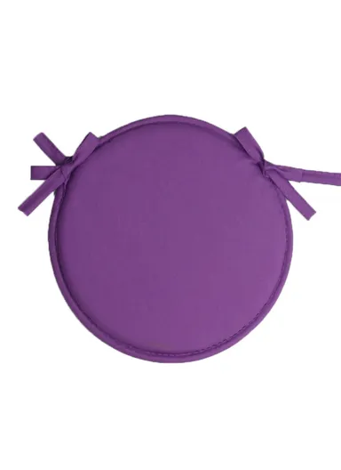 Round Soft Sponge Seat Pad Office Home Chair Cushion with Tie Rope (D30)cm 56357 - Purple