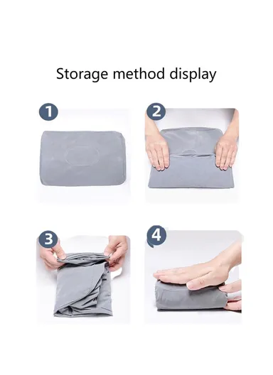 PVC Flocking Sleeping Leg Cushion Inflatable Travel Foot Rest Pillow Foot Pad (L40 x W30 x H43)cm - Dark Grey