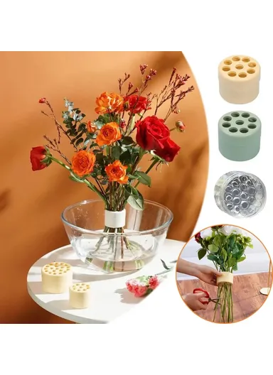 2PCS Plastic Spiral Ikebana Stem Holders Mother's Day Gifts for DIY Flower Arrangement - Grey