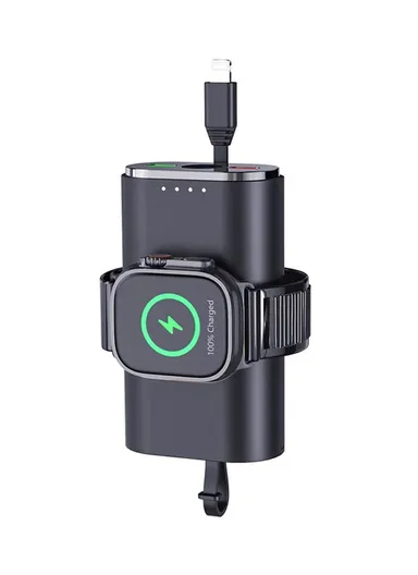 20W 5000mAh Fast Charging Power Bank For Apple Watch Magnetic Portable Phone Charger With iP Cable V10A PD (L5 x W9 x H3)cm